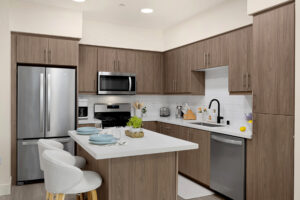 fully furnished kitchen area