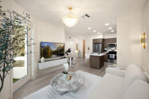 open living area with kitchen