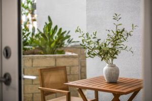 beautiful table with flower port